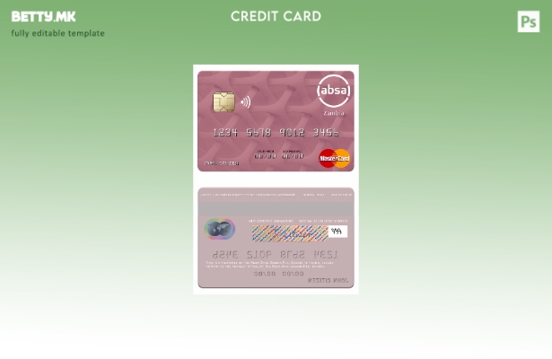 Шаблон за мастер картички во модерен стил Zambia Absa Bank Zambia Plc